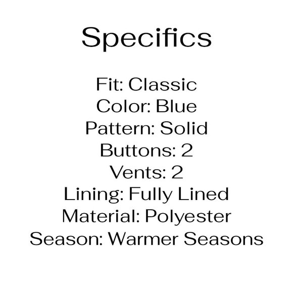 Haggar 44R Blue Blazer Sport Coat Jacket 2-Button Solid T874 - Picture 4 of 11